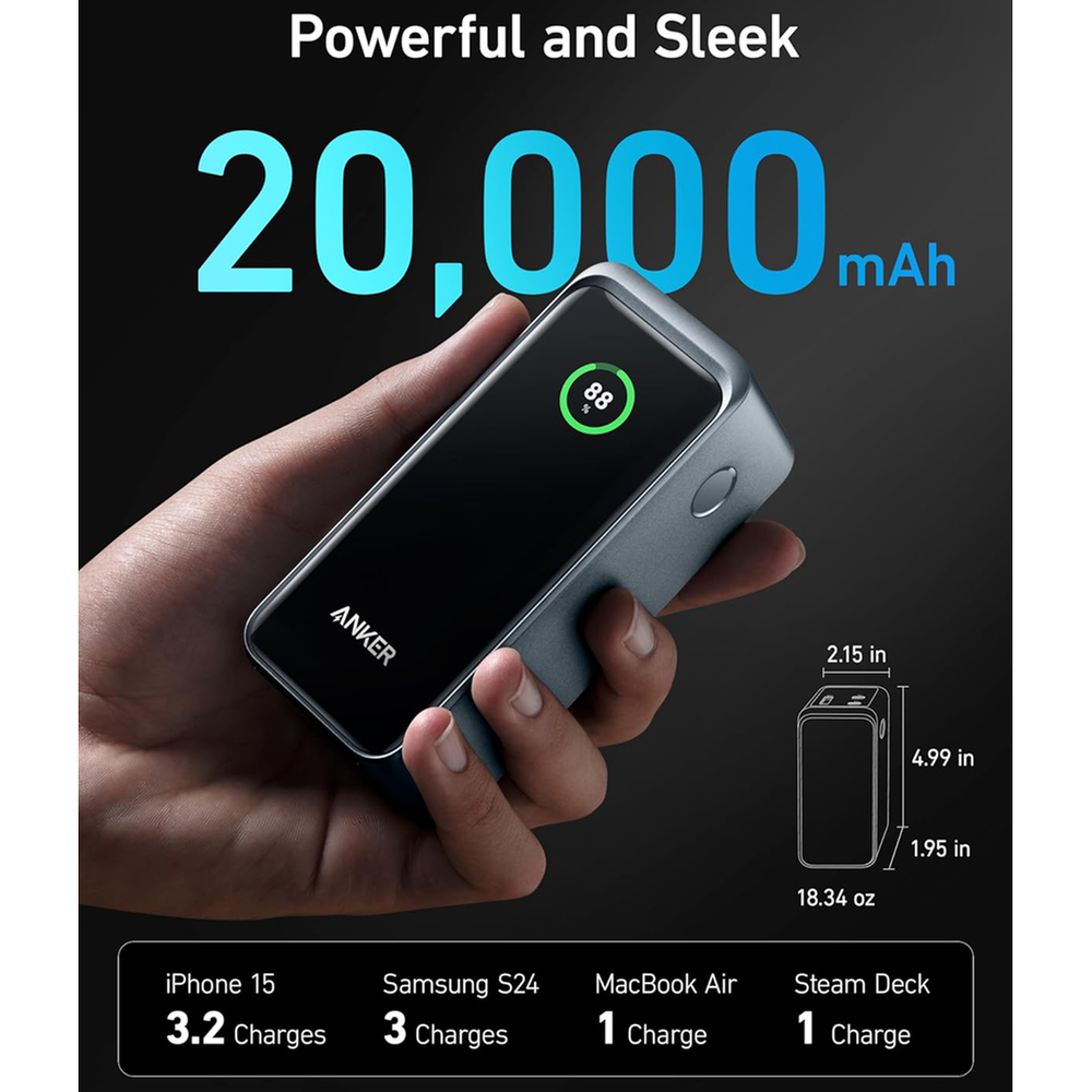 Anker Prime 20,000mAh Power Bank (200W) - Fast Charging | Rokomari