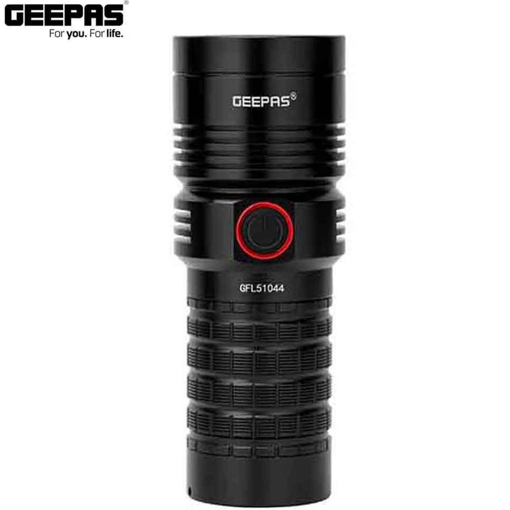 Geepas GFL51044 Rechargeable LED Flashlight And Torch Light With Power Bank