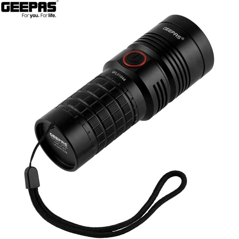 Geepas GFL51044 Rechargeable LED Flashlight And Torch Light With Power Bank