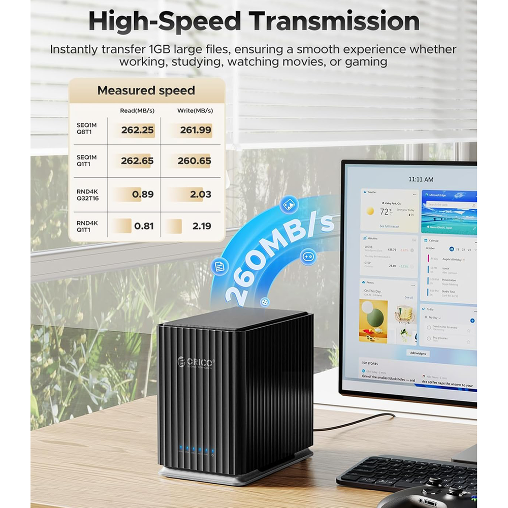 ORICO 9758C3-BK-BP 5-Bay DAS - 110TB Storage | Rokomari