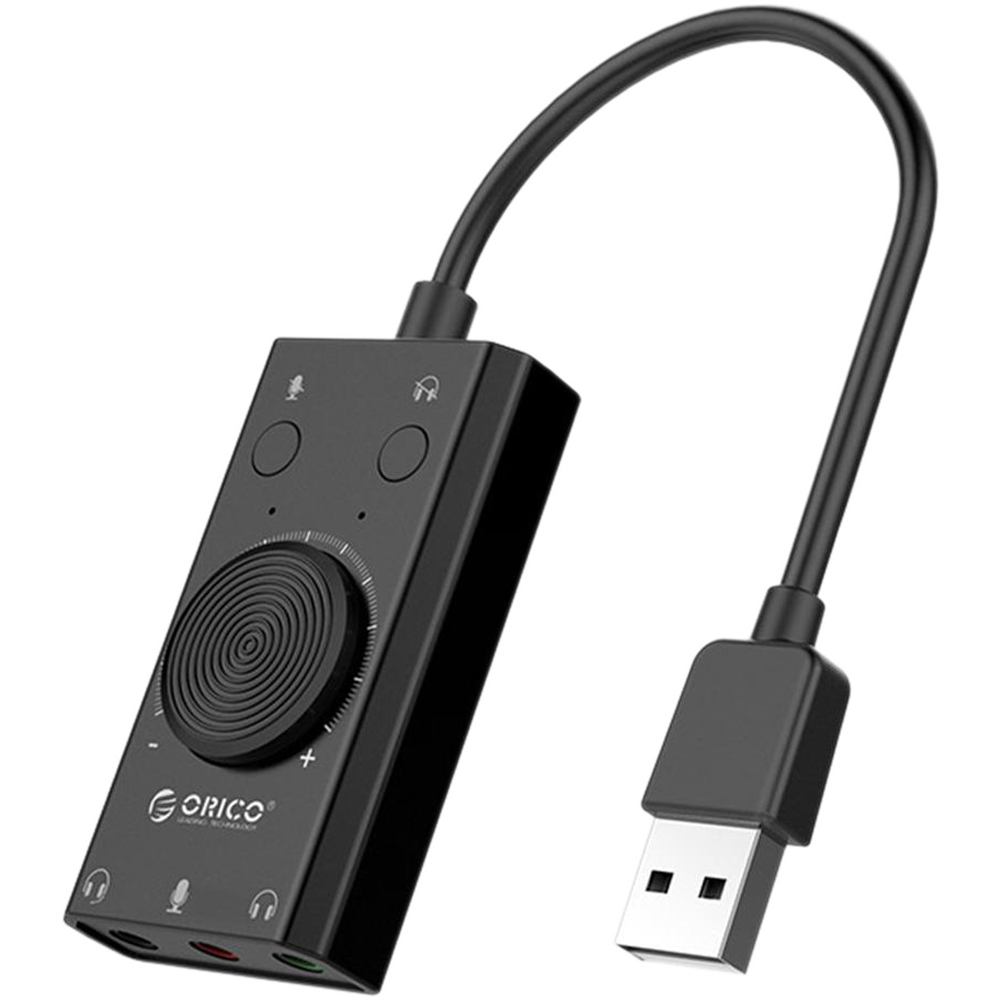 Orico Sc2 3d Stereo Usb Externe Audio Geluidskaart Met Oortelefoon Microfoonpoort Voor Het Delen Van Muziek