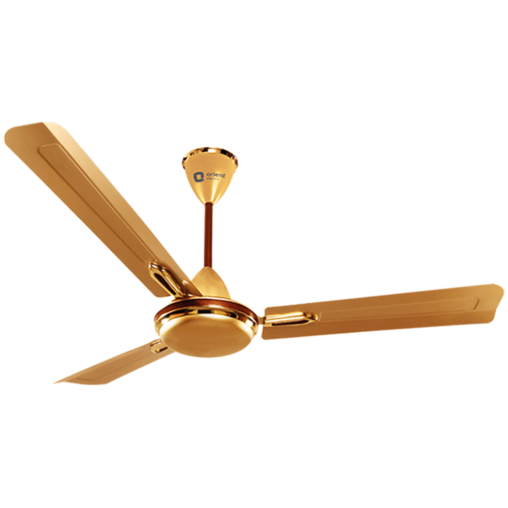 Orient Quasar Ornamental 36 Inch Ceiling Fan Golden Chocolate