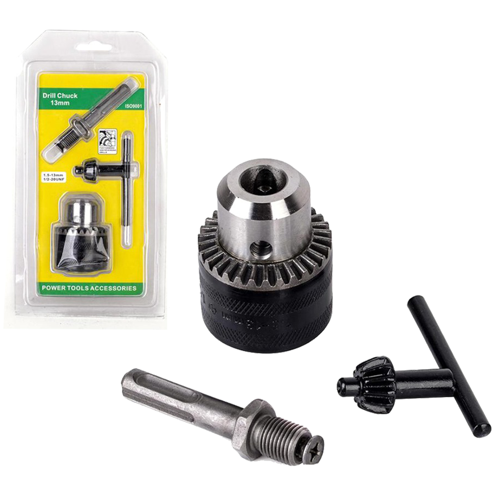 SDS Plus Drill Chuck Adapter – 1.5-13mm Capacity, 1/2"-20 UNF Mount For Hammer Drills