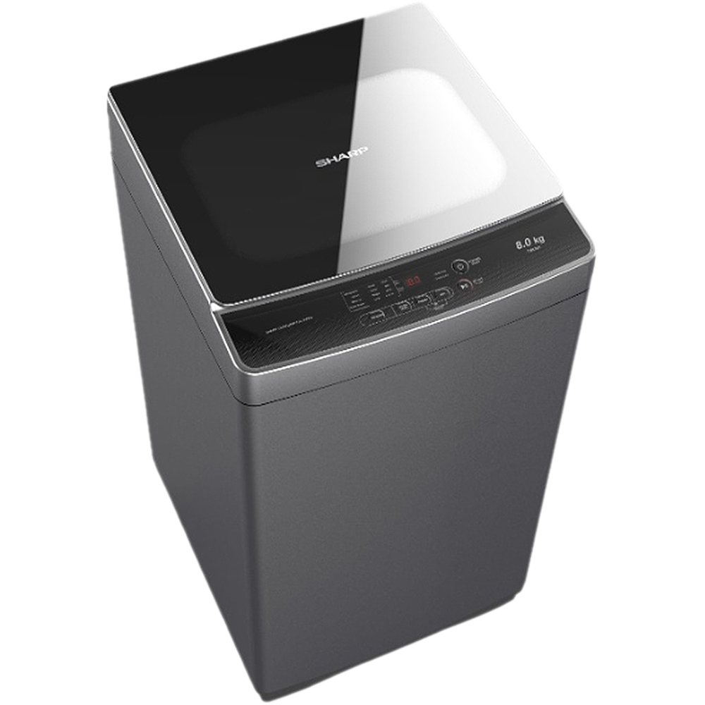 SHARP　8kg　NO589 Sharp Full Auto Washing Machine ES-X858 | 8.0 KG - Dark Silver