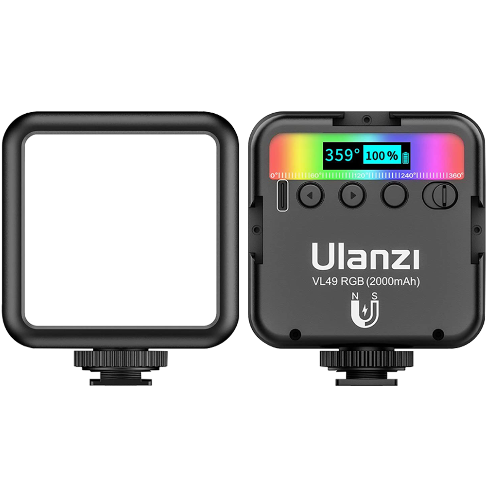 ULANZI VL49 Pro Lumière Photo RGB Portable - Panneau LED 2500mAh Magnétique 360° 20 Effets
