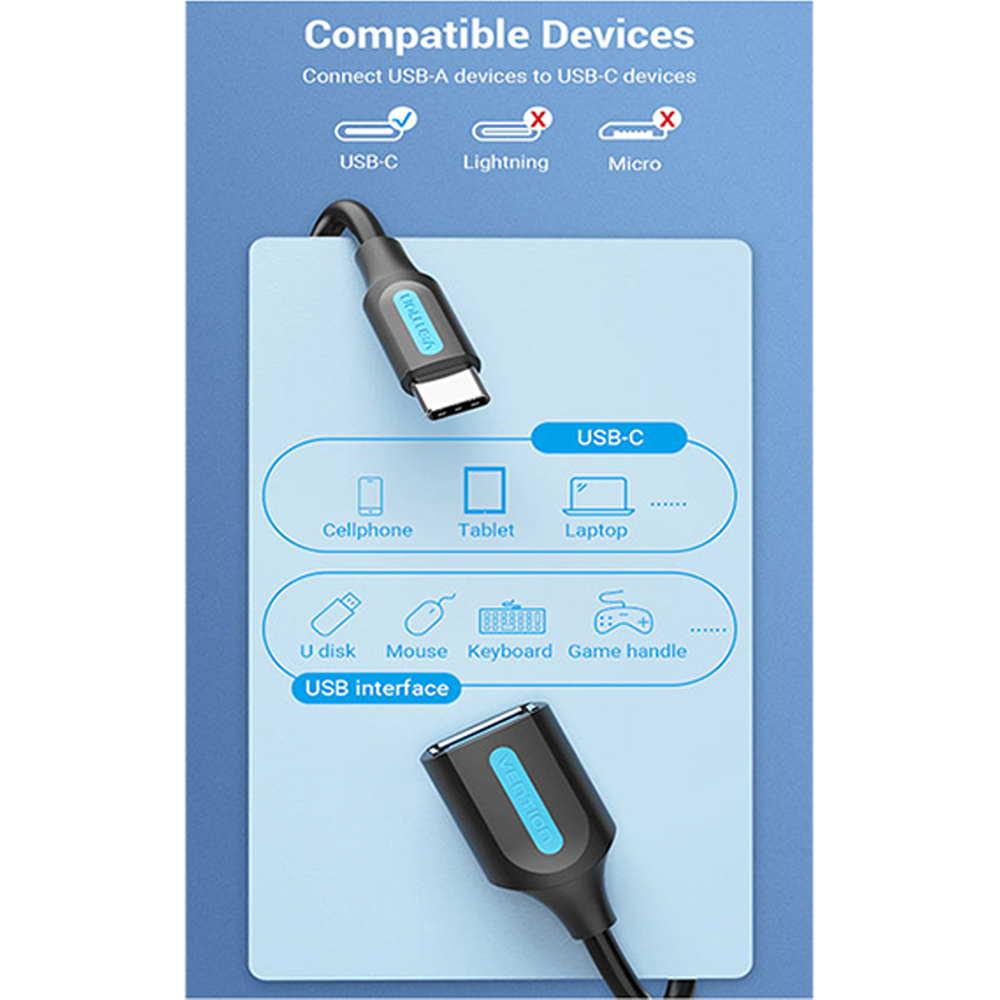 VENTION CCVBB USB C Male to A Female OTG Cable price in Bangladesh