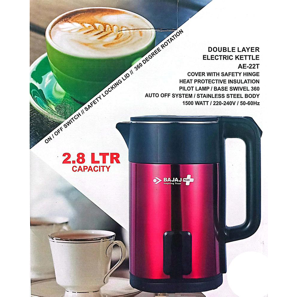 Double Layer Bajaj Electric Kettle L AE-22T Bajaj