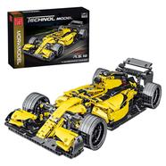 1:10 Yellow Racing Car Blocks 1084pcs Technic Formula 1 Exclusive Car Building Blocks Set image