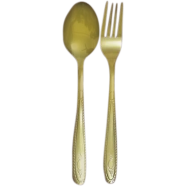 12Pcs Steel Gold Plated Spoon Set image