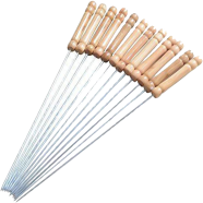 12 Pcs Barbecue Grill Sticks Set - Brown image