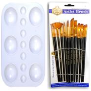 12 Pcs Paint Brush Set and 1 Pieces Artist Color Palette icon