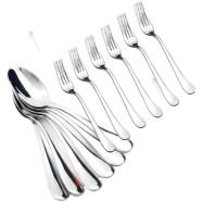 12 Piece Premium Stainless Steel Cutlery Set 6 Tea Spoons And 6 Forks Combo image