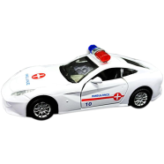 1:32 Scale Rescue Police Toy Car and Ambulance With Auto Music Gift For Children(metal_police_c_black_411) image