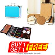 145-Piece Art Supplies Set for Kids, Portable Aluminum Case Art Kit (Blue) with Free Handmade Drawing Pad A5 image