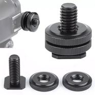 1/4 Inch Double Nut Cold Shoe Tripod Mount to Flash Hot Shoe Screw Adapter for GoPro Hero 5 Action DSLR Camera Photo Studio image