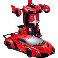1: 12 remote control deformation simulation vehicle, New Transformation Car Toy Lamborghini Car Robot for Kids, RC Car One Button Transforms into Robot, Remote Control Transforming Robot for boy girl kids