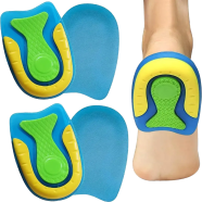 1 Pairs of Silicone Gel Heel Pads, Heel Spur Inserts, Orthopaedic Heel Cushions, Soft Gel Insoles for Relief from Plantar Fasciitis, Heel Spurs and Achilles Pain image