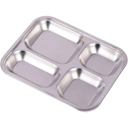 1 Pcs Compartment Stainless Steel Cafeteria Tray image