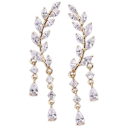2025 Trendy Angle Wings Crystal Drop Earrings For Women Long Leaf Pendant Dangle For Girls Jewelry Gift Party For Female Wedding image