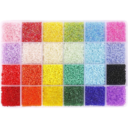 24 Color Glass Seed Beads Set Get Storage Box Free image