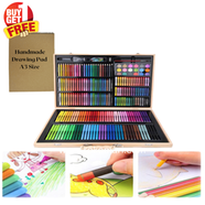 251 Pcs Art Tools Painting Set for Kids Children Drawing Art markers Pen Crayons Oil pastels for Kids with Wooden Case image