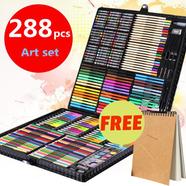 288 Pcs Art set, Kids Colors Pencil Drawing Art Set, Painting Art Marker Pen Set, Color Pen Brush Drawing Tool No Ratings - Free Handmade Drawing Pad A3 Size 20 Pages image