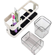 2 Cups With 1 Toothbrush Holder Stand Toothpaste Storage Rack Removabel Storage Organizer icon