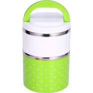 2 Layer Lunch Box Olive and White image