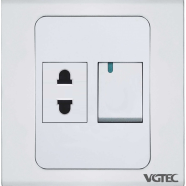 Vena 2 Pin socket with light switch (SL series) image