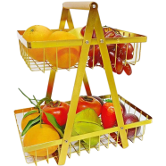 2 Tier Countertop Fruit Basket,Portable Fruit Bowle Basker for Kitchen Organizer Storage image