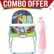2 in 1 Baby Rocker Portable Rocking Musical Infant Chair And Baby Electric Nail Scissors Manicure Kits (Combo Offer) image