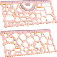 2 Pcs Different Shapes Template Ruler / Spirograph Ruler / Geometric Drawing Toys / Stencil Tools / Drafting Design