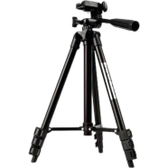 3120 360° Horizontal Tiktok Tripod 3120 Camera Stand with Phone Holder Clip 4 section legs with clip lock - Black Size: 35 x 8 x 8cm by Doob Cart image