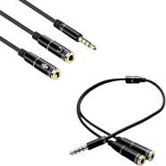 2-in-1 Stereo Audio Splitter Cable | 3.5mm Male to Dual Female Adapter image