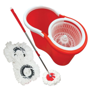 360 Rotating Spin Mop with Bucket BMW Floor Cleaning Mop (Red) image