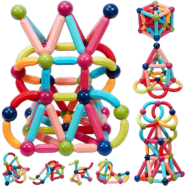 3D Building Magnetic Sticks 42 Pcs image