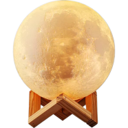 3D Print Moon Lamp Led Night Light Touch Switch Creative Moon Light For Bedroom Decoration And Gift With Wooden Frame 8cm image