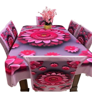 3D Print Premium Dining Table Cloth And Chair Cover Set 7 in 1 image