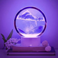3D Sand Art Lamp Hourglass Decoration CreativeSand Art Liquid Motion 360°Rotating Table Lamp USB Battery Powered icon