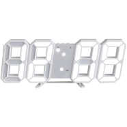 ​3D Wall Clock Digital Alarm Modern Kitchen Electronic Smart USB Power Supply LED Time Date Temperature Display Desktop Bedroom image