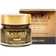 3W Clinic Black Rice and Luxury 24K Gold Brightening Cream 100g image