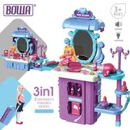 3 IN 1 Bowa Makeup Beauty Suitcase Luggage Mobile Dresser Toys Pretend Play Stall Set - 38pcs image