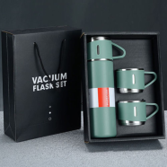 3 In 1 Vacuum Insulated Thermal Flask Set With Cup Set image