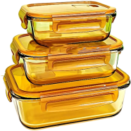 3 Pcs Oven Proof Glass Food Container Set BS004 image