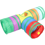 3 Way Rainbow Tunnel Cat Toys Pet Tube Collapsible Play Toy Kitten Toys Cat Playing Toys Indoor Outdoor image
