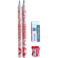 Acmeliae 4B Chubby Pencil Age 4-5 Set With 4B Art Eraser And Sharpener 3 Pcs image