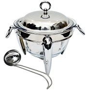 4 Liter Exclusive Round Shape Chafing/Soup Dish with Spoons SY24863 image