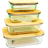 4 Pcs Oven Proof Glass Food Container Set BS003 image