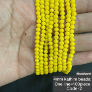 4mm Faceted Kathim Glass Beads 100 Pcs For Crafting image