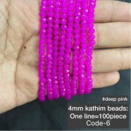 4mm Faceted Kathim Glass Beads 100 Pcs For Crafting image